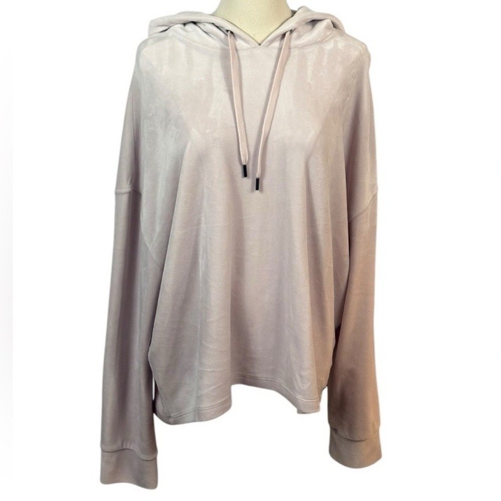 DKNY Sport Light‎ Pink Soft Velour Hooded Sweatshirt (Size L)
